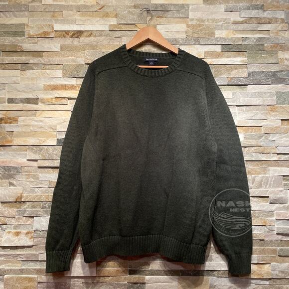 Lands’ End Japan Cotton Sweater XL | Dark Green Crewneck Quality Knit Gift Ready - Picture 1 of 8